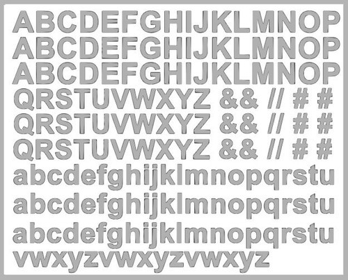 174 buchstaben silber grau - buchstaben, silber-grau
